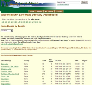 DNR Lake Map Site