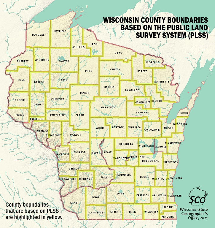 How Wisconsins Counties Got Their Shapes State Cartographers Office